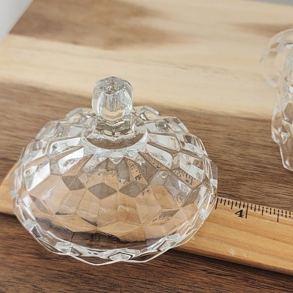 Colony Whitehall Clear Covered Sugar Bowl cube cubist glass midcentury vintage - Picture 15 of 16